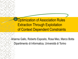 Optimization of Association Rules Extraction Through