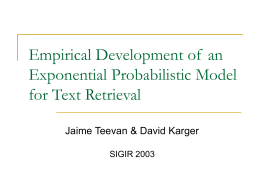Empirical Development of an Exponential Probabilistic