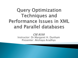 Query Optimization Techniques and Performance Issues …