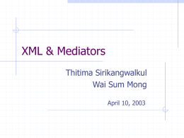 XML & Mediators - Computer Engineering