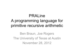 PRALine A programming language for primitive recursive