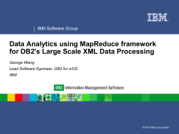 Data Analytics using MapReduce framework for DB2's …