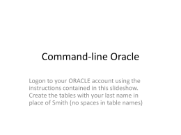 Command-line Oracle - La Salle University