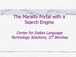 Marathi Search Engine Center for Indian Language