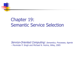 Chapter 19: Semantic Service Selection