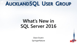 What’s New in SQL Server 2016
