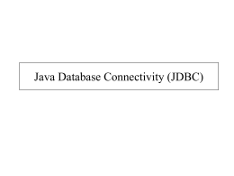 Chapter 18 - Java Database Connectivity (JDBC)
