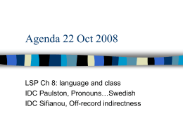 Agenda 22 Oct 2008