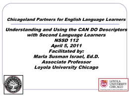 Chicagoland Partners for ELL Education All District