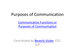Purposes of Communication - Intermediate District 287