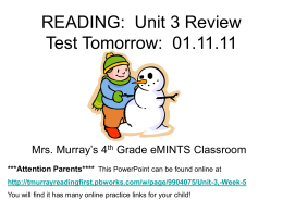 Unit 3 Review - tmurrayreadingfirst / FrontPage