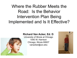 Where the Rubber Meets the Road: Is the Behavior