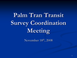 Palm Tran Transit Survey Coordination Meeting