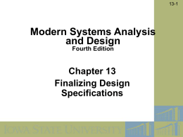 Modern Systems Analysis and Design Ch13