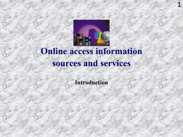 Online information sources - Vrije Universiteit Brussel
