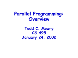 Parallel Computing CS 347 April 29, 1997