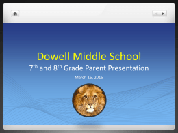 Evans Middle School Parent Presentation
