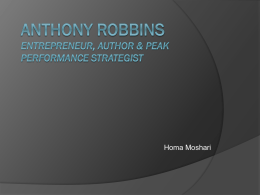 Anthony Robbins Entrepreneur, Author & Peak …