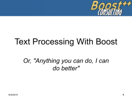 Text Processing with Boost”