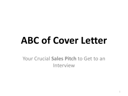 ABC of Cover Letter