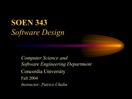 SOEN 343, Software Design