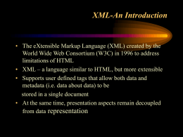 XML-An Introduction