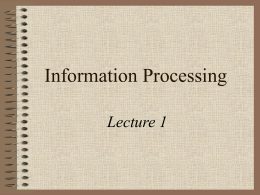 Information Processing - Liverpool Hope University