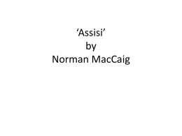 Assissi’ by Norman MacCaig