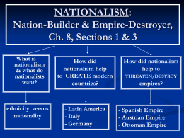 NATIONALISM: Nation-Builder & Empire