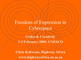 Freedom of Expression in Cyberspace