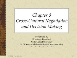 Chapter 5 Cross-Cultural Negotiation and Decision …