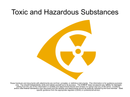 Subpart Z – Toxic and Hazardous Substances