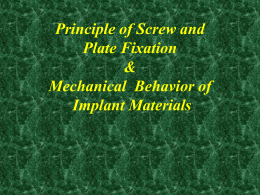 Principle of Screw and Plate Fixation & Mechanical