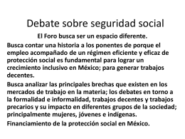 Debate sobre seguridad social