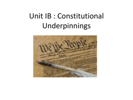 Unit IB : Constitutional Underpinnings