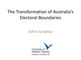 The Transformation of Australia’s Electoral Boundaries