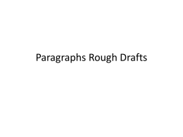 Paragraphs Rough Drafts