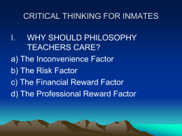 CRITICAL THINKING FOR INMATES - AAPT