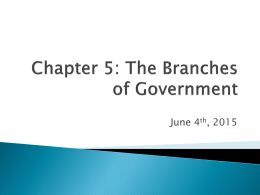 Chapter 5: The Branches of Government