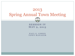2013 Spring Annual Town Meeting