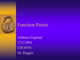 Function Points - University of North Florida