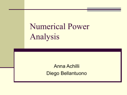 Numerical Power Analisys - Dipartimento di Scienze