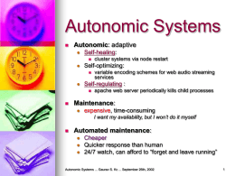 Distributed Autonomic Systems