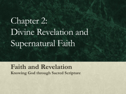 Faith and Revelation Knowing God through Sacred Scriptures