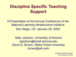 Discipline Specific Teaching Support