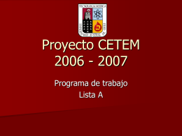 Proyecto CETEM 2006