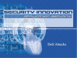 DoS Attacks - Florida Tech Tracks Authentication