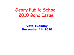 Geary Public School 2010 Bond Issue