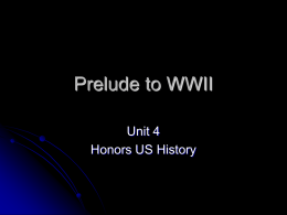 Prelude to WWII - Hamburg Middle School