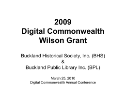 Digital Commonwealth Wilson Grant